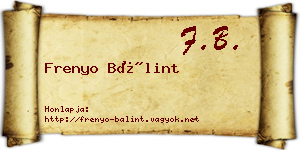 Frenyo Bálint névjegykártya